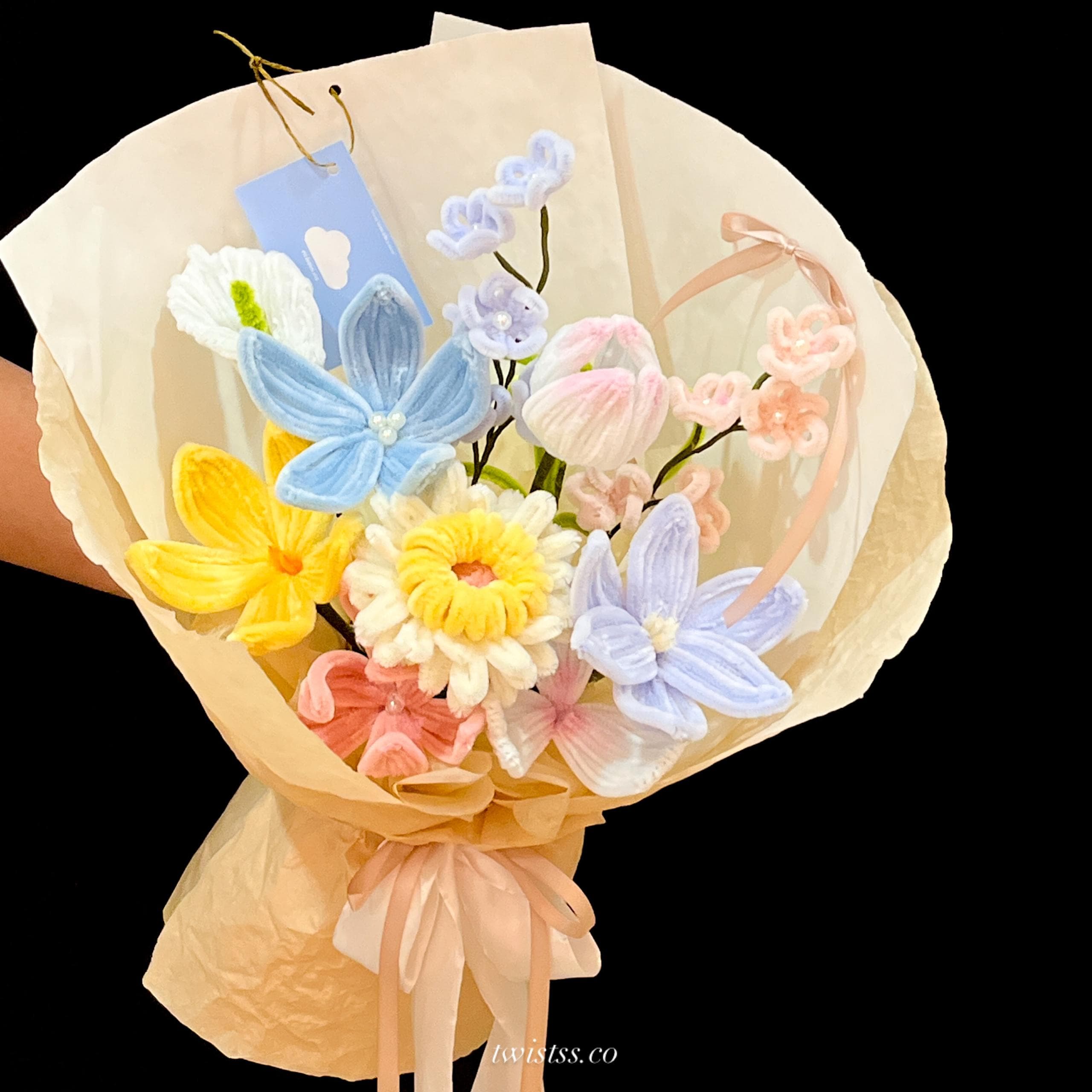 Pastel Garden Chenille Stem Flower Bouquet