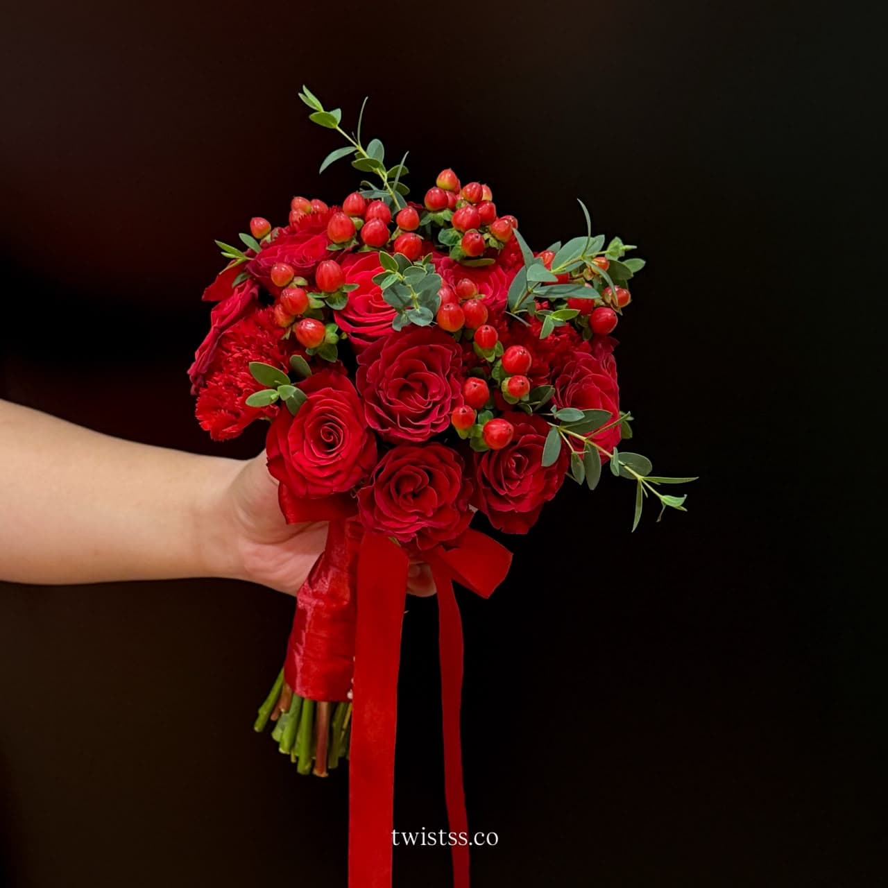 Red Berry Bridal Hand Bouquet